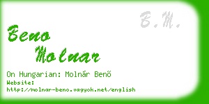 beno molnar business card